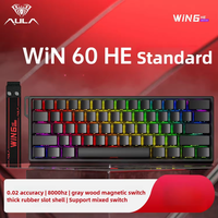 Clavier de jeu filaire AULA WIN 60HE/60HE Pro Max à interrupteurs magnétiques, disposition 65 %, clavier à commutation à chaud avec pilote Web