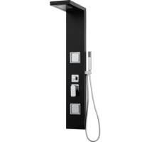 Panneau de douche thermostatique à double poignée LANO, style moderne classique, en alliage d'aluminium brossé