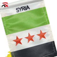 Accessoires d'affichage intérieur de voiture de vente chaude drapeau suspendu pour la petite décoration de poignée de porte en soie drapeaux de fanion syriens