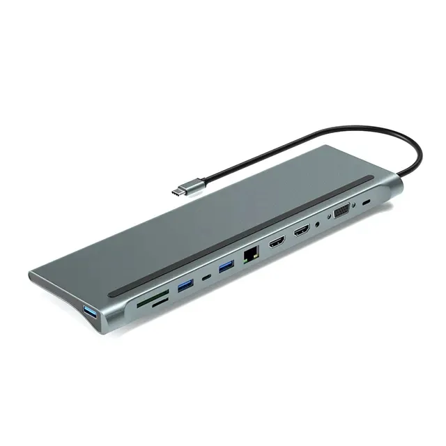 Penjualan Laris 12 IN 1 Tipe C Ke HD USB3.0 PD Pengisian Daya Kartu SD TF Hub USB Multifungsi
