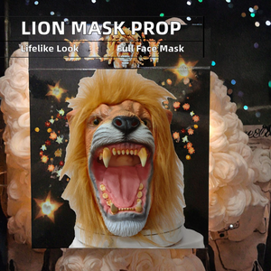 P18 Mặt nạ sư tử cao su sư tử Vua động vật mui xe Halloween Vui bóng bên đạo cụ - Product Image 3