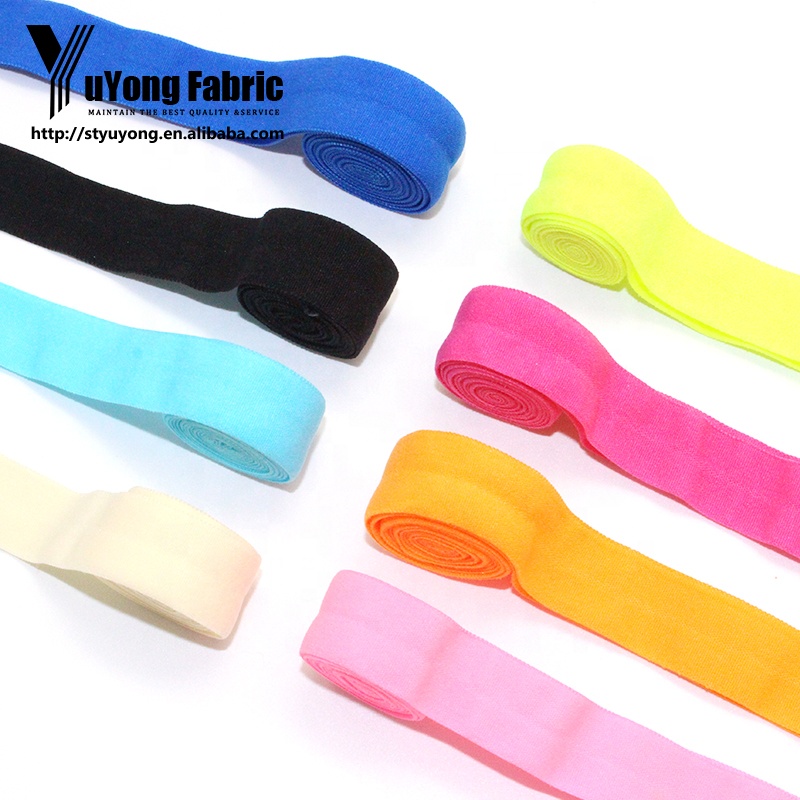 Wholesale manufacturers bra elastic band direct sale nylon Fold over elastic band