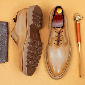 Chaussures habillées en cuir véritable pour hommes, style Oxford, à bout pointu, à lacets, pour le bureau et les occasions professionnelles, toutes saisons, couleur unie - Product Image 3