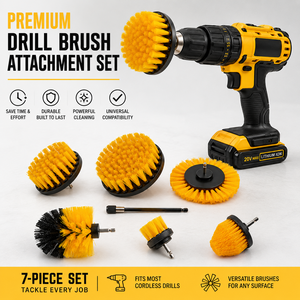7Pcs <strong>Power</strong> Drill <strong>Brush</strong> Set, Multi-Function Cleaning <strong>Brushes</strong> for Car, Kitchen, Bathroom &amp; Floor - Product Image 1