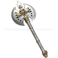 World of Warcraft Halloween Cosplay arma modelo doble cara hacha plástico doble mano hacha doble función juguete espada