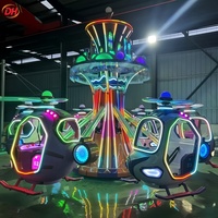 Manège pour enfants en fibre de verre, hélicoptère à commande autonome, pour parcs d'attractions et extérieur, modèle Astro, équipement d'amusement panoramique