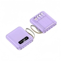 Mini banque de charge compacte 4-en-1 de câble de données portable ultra-mince transfrontalier 5000mAh