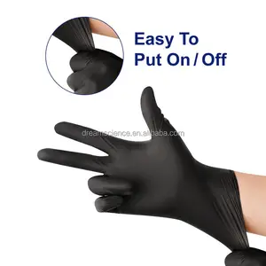 3 Mil 100 Pieces A Box Black Disposable Nitrile Gloves Home Cleaning Work Safety Nitrile Gloves