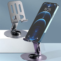 Support de téléphone et tablette portable en métal flexible, rotatif, réglable en hauteur, universel et pliable pour bureau, compatible iPad