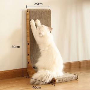 Griffoir mural vertical en carton ondulé blanc pour chat, résistant à l'usure et aux éclats, jouet pour chat - Product Image 5