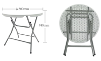 Table de cocktail pliante ronde en plastique HDPE, table haute de bar pour les événements, les fêtes et la restauration