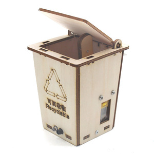 Induction Trash Can Model 3 Wood <b>DIY</b> <b>Kit</b> Infrared Sensor For Kids Science Education Toy - Product Image 4