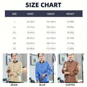 Tenues professionnelles personnalisées à manches longues pour le personnel d'hôtel : uniformes d'hôtesse et de service en chambre, salopettes de nettoyage - Product Image 3