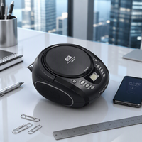 Mini Boombox Karaoké Portable avec Subwoofer Sans Fil Bluetooth, Entrée USB, 2 Haut-parleurs, Radio FM et Écran LED/LCD pour Fêtes en Intérieur
