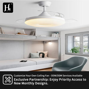 Lámpara de Techo Integrada con Ventilador de Techo de Estilo Francés Moderno, Cuerpo de Hierro con LED, Invisible para Sala de Estar - Lámpara - Product Image 5