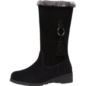 2025 зимние новые стильные, плюшевые и толстые зимние сапоги для женщин, теплые большие размеры, хлопковые туфли на танкетке, оптовая продажа - Product Image 6