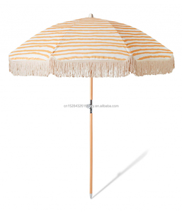 <span class=keywords><strong>Parasol</strong></span> <span class=keywords><strong>de</strong></span> <span class=keywords><strong>plage</strong></span> <span class=keywords><strong>de</strong></span> luxe 2025 en bois, personnalisé, rayé marine, en polyester et coton, avec franges, coupe-vent, nouveau design - Product Image 6