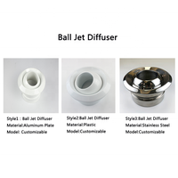 Diffuseur à buse sphérique moderne en aluminium pour ventilation CVC, installation facile