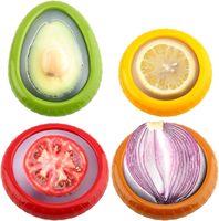 Silicone fruit- en groente bewaardoosjes anti-oxidatie 4-delig handmatig opbergset avocado bewaarder houder herbruikbaar milieuvriendelijk draagbaar