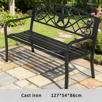 Banc de jardin en fonte antique, banc de jardin papillon