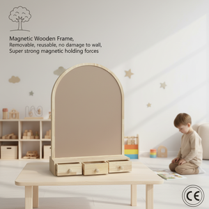 <span class=keywords><strong>Tableau</strong></span> magnétique à dessin en chêne style Art Déco UCI |   <span class=keywords><strong>Tableau</strong></span> d'écriture durable et écologique en forme d'arche pour enfants d'âge préscolaire - Product Image 2