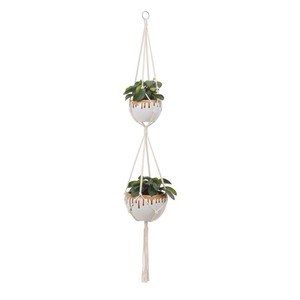 Set Moderno di Supporti per Piante in <span class=keywords><strong>Corda</strong></span> di Cotone per Interni ed Esterni - Porta Vasi Sospesi Ecologici - Product Image 4