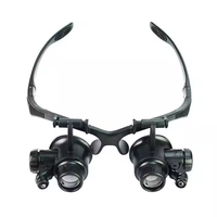 LED Jeweler Watch Repair Magnifier 10X 15X 20X 25X Magnifying Eye Glasses Loupe Durable Metal Material