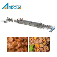 Ligne de production d'aliments humides pour chats et chiens au meilleur prix avec PLC et moteur, extrudeuse entièrement automatique de 300 kg/h à entraînement moteur