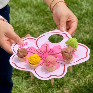 Plateau tendance personnalisé avec logo pour palette <span class=keywords><strong>de</strong></span> couleurs <span class=keywords><strong>de</strong></span> gelato et support pour cornets <span class=keywords><strong>de</strong></span> crème glacée, idéal pour les salons <span class=keywords><strong>de</strong></span> desserts et les services à emporter - Product Image 1