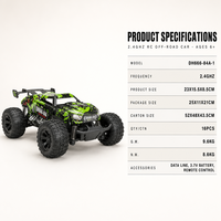 Mobil RC Off Road 2.4GHz 1:18 ABS PVC Baterai Isi Ulang 3.7V 500mAh Pengisian 2.5 Jam Waktu Pakai 25-30 Menit Jangkauan 35-40M Kendaraan Mainan