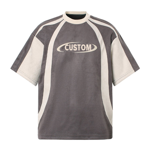 Camiseta Oversize para Hombre, Estilo Jersey Retro, con Paneles en Contraste de Color, de Alta Calidad, al por Mayor y Personalizada - Product Image 1