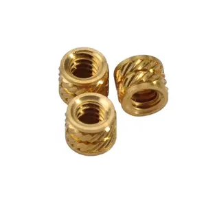 Customized CNC Turning M4 Knurling Brass Threaded Insert Thumb Nut Injection Moulding