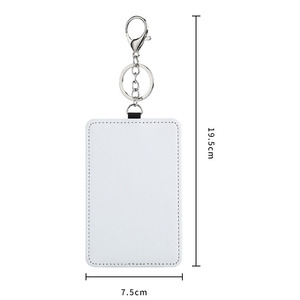 ซองใส่บัตรป้ายสีขาวแบบ DIY ผ้าโพลีเอสเตอร์ + ที่ใส่บัตรประชาชนแบบระเหิดหนัง PU สีดำพร้อมพวงกุญแจกุ้งก้ามกราม - Product Image 3