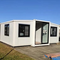 Maison modulaire pliable et extensible de 40 pieds sur 20 pieds, 3 chambres, préfabriquée, modèle conteneur extensible