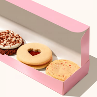 Emballage personnalisé pour biscuits, boîte de grande taille avec logo, emballage de luxe recyclable pour gâteaux, beignets, desserts sucrés, pour emporter