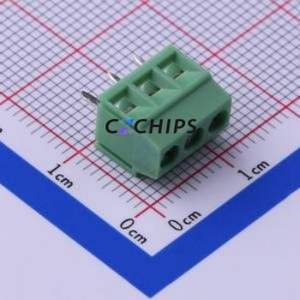 DB125-3.5-3P-GN-S Screw Terminal Block Through hole Component (THT),P=3.5mm Connector 1x3P 3.5mm Green Through Hole - Product Image 1