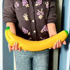 Giant Soft Banana Shaped Squeeze Toy Slow Rising Fruit Fidget Toy Portable Stress Relief Gift for Children 5 to 7 Years - Product Image 3