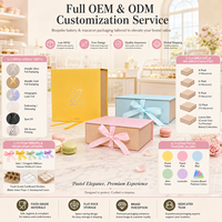Boîte pliable à rabat pour gagner de la place, avec nœud en ruban, boîte rigide pour macarons, boîte en papier kraft mat pour emballages de desserts