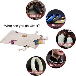 Bolsa de Algodón con Cordón para Joyería, con Diseño de Mariposa, Impresión Personalizada al por Mayor - Product Image 3