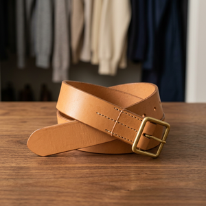 Ceinture décontractée pour homme en cuir de vachette, design personnalisé haut de gamme, avec crâne en acier imprimé par transfert thermique, écologique et légère - Product Image 1