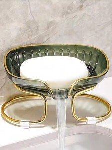 Porte-savon de salle de bain de luxe léger avec égouttoir, support de rangement pour savon de douche, plateau de rangement pour savon, accessoires de salle de bain - Product Image 4