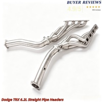 Cabeceras de acero inoxidable 304 para Dodge Ram TRX 6.2L, soldadura profesional tipo escama de pez, alto flujo y rendimiento, montaje directo, en stock listo para envío.
