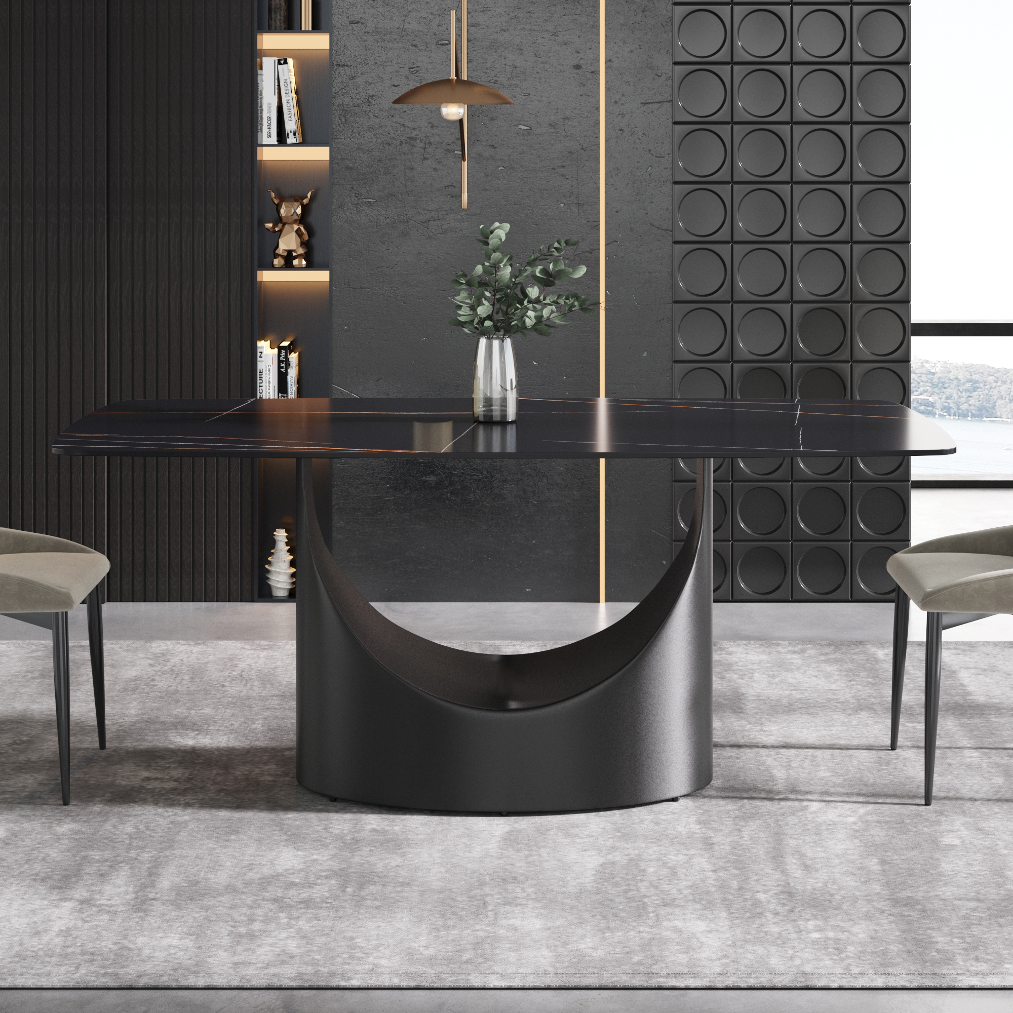 ANINZ Marble Dinner Table Artificial Dinning Room Table Set Modern Furniture Luxury Sintered Stone (图2)
