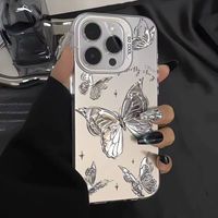 Coques de téléphone antichoc de luxe avec motifs papillons pour iPhone 17 Air 16 15 Plus Pro Max 14 13 12 11 X XR – Housse de protection