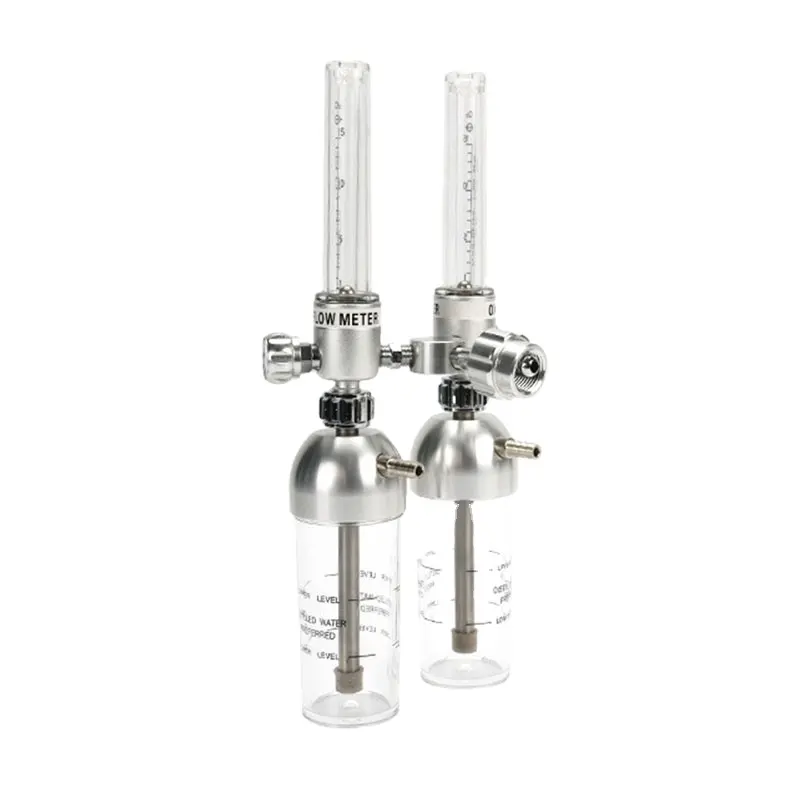 Medidor de flujo de Gas médico, regulador de oxígeno con botella humidificadora para conectar cilindro de Gas