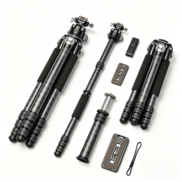 GX9 Rock Solid Tripod Carbon Fiber Heavy Duty Tripod Professional Camera Tripod Monopod Tube 40mm for Telephoto Lens Load 40kg