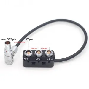 EXT 7pin (ARRI alexa mini) to dual 2pin power out and 1 RS 3 pin female power way splitter