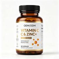Kapsul Vitamin C & Zinc OEM/ODM Suplemen Antioksidan Alami Pendukung Sistem Imun untuk Dewasa