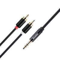 Câble audio plaqué or 24 carats de haute qualité 3,5 mm vers RCA avec coque en alliage d'aluminium pour lecteur DVD et audio professionnel MP3