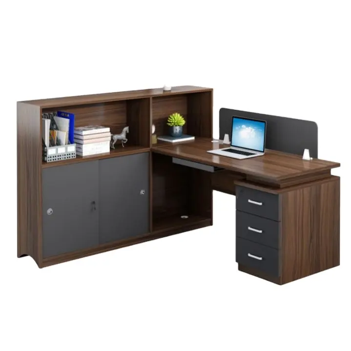 Meja kantor dan kursi kombinasi modern, meja kantor kayu ergonomis desktop sekolah eksekutif cont meja kantor